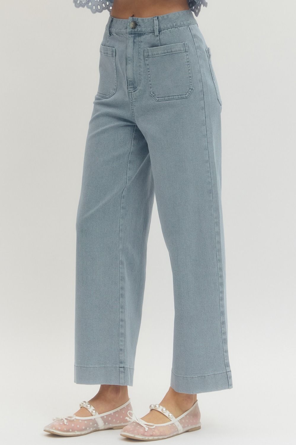 Entro Light Denim Patch Pocket Pants