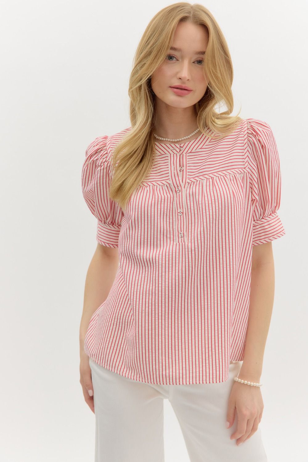 Everly Red Striped Top