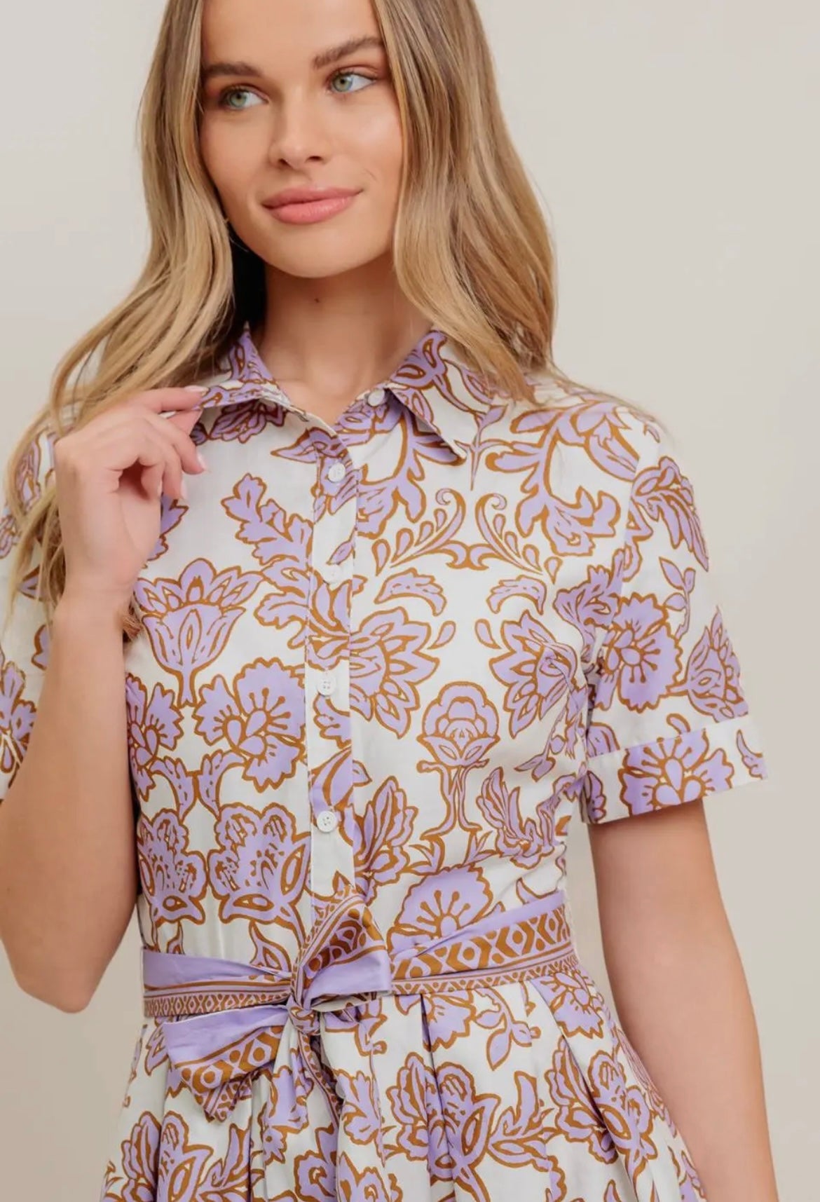 Darlene Lavender and Ivory Dress