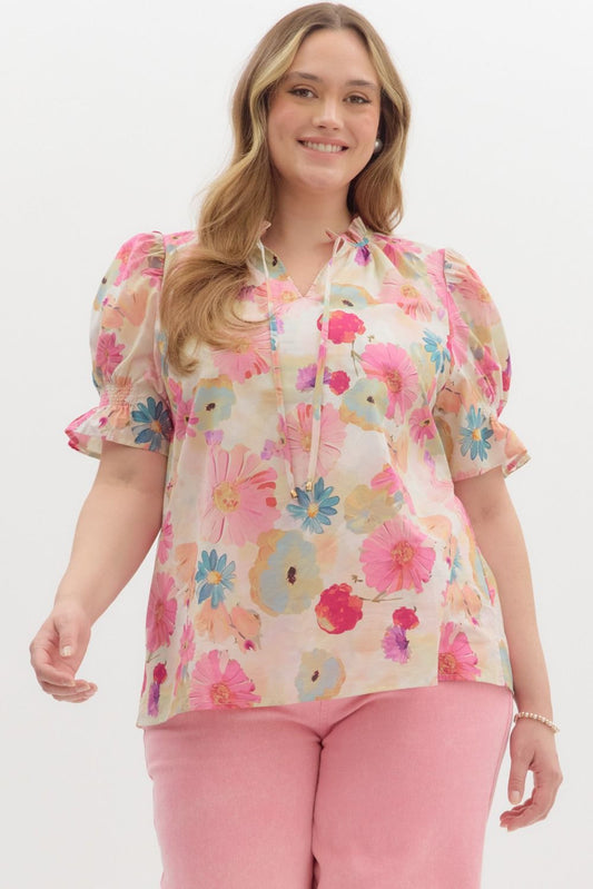 Darlene Floral Plus Size Top