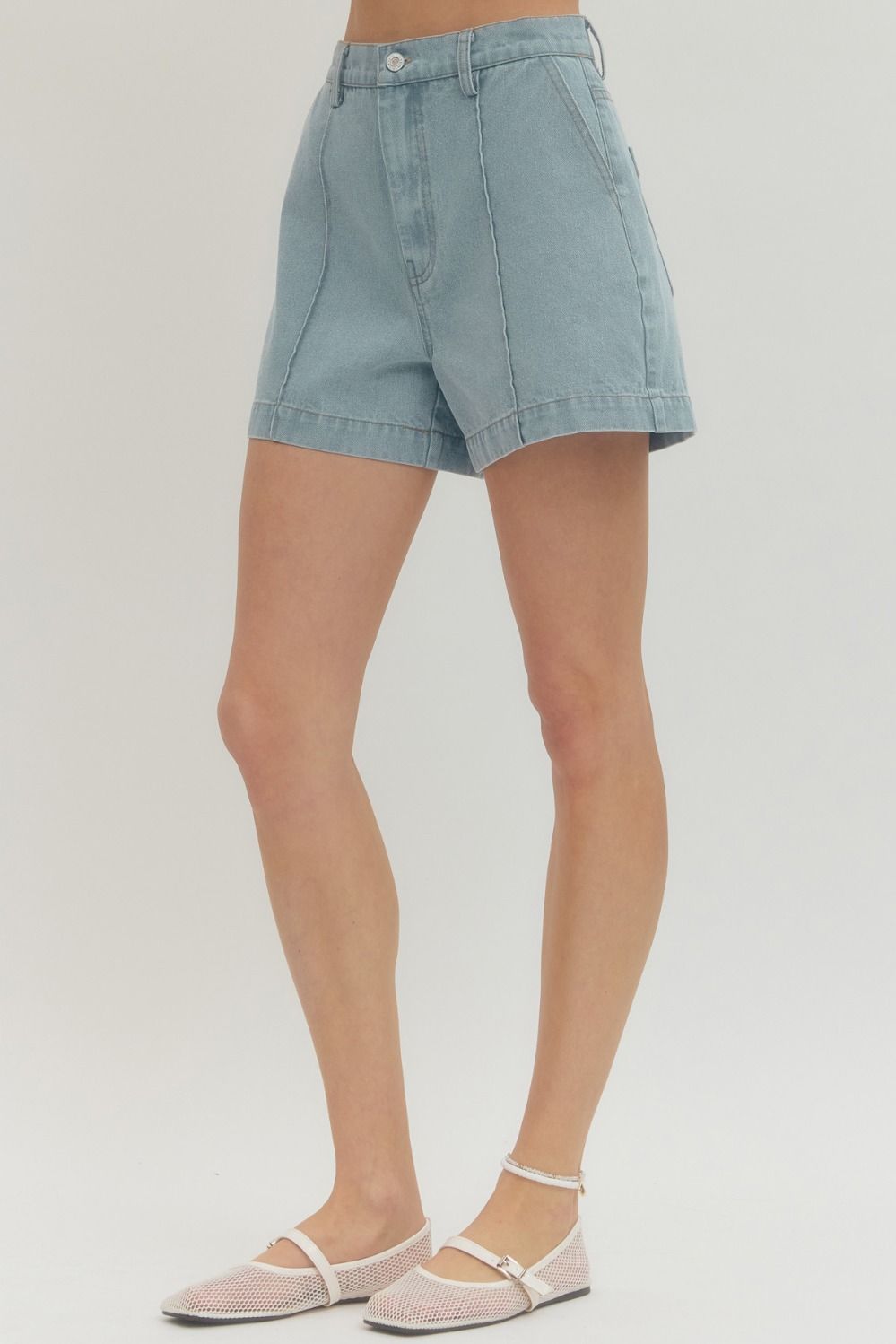 Entro Light Blue Denim Shorts