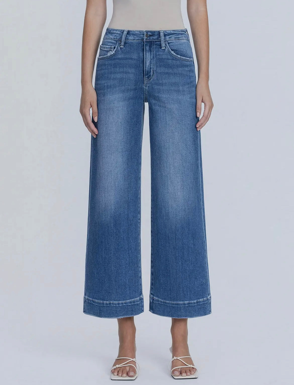 Flying Monkey High Rise Crop Wide Trouser Jeans