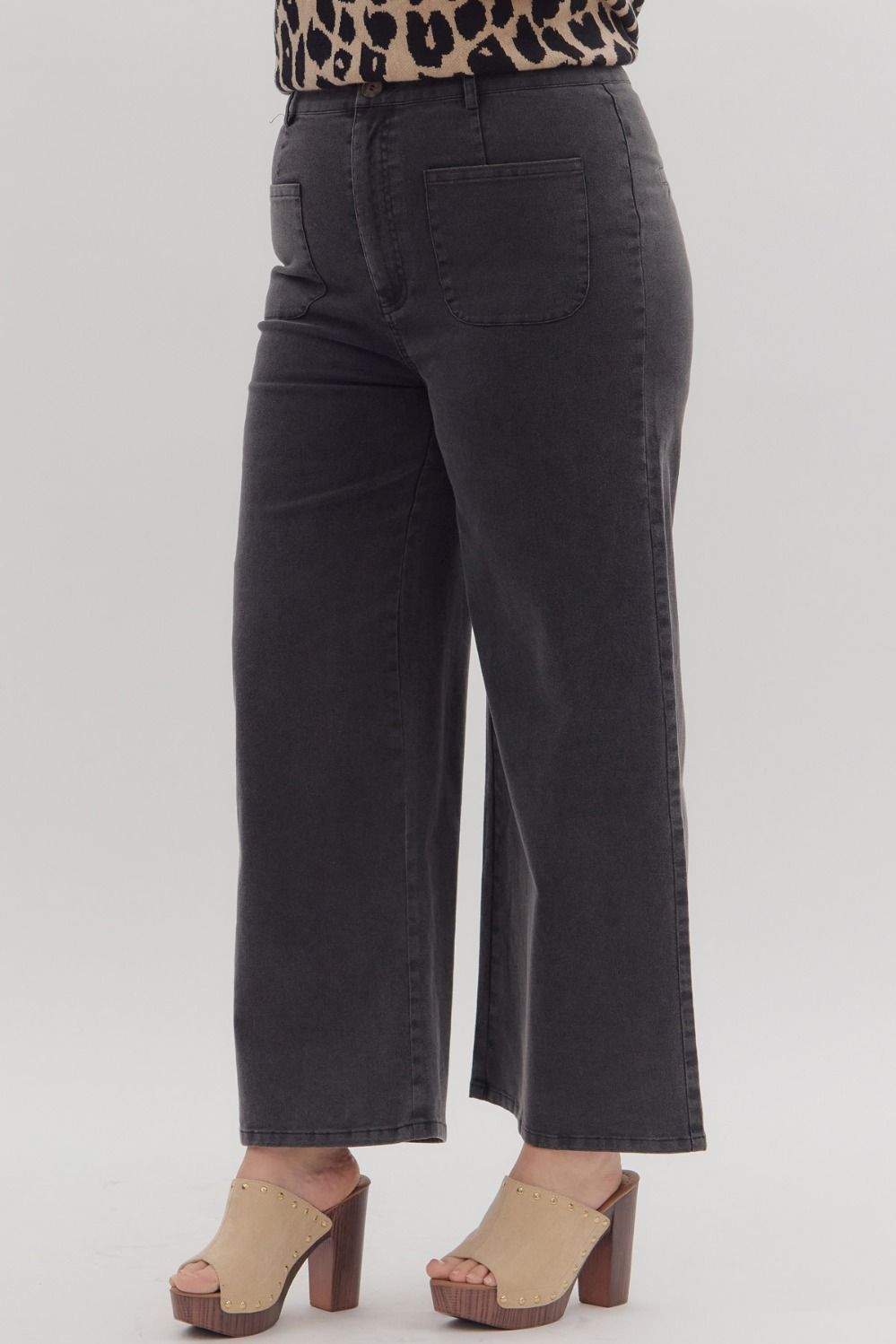 Entro Plus Size Patch Pocket Pants