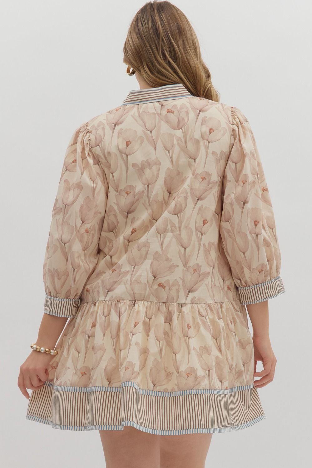 Charlie Ecru Plus Size Mini Dress
