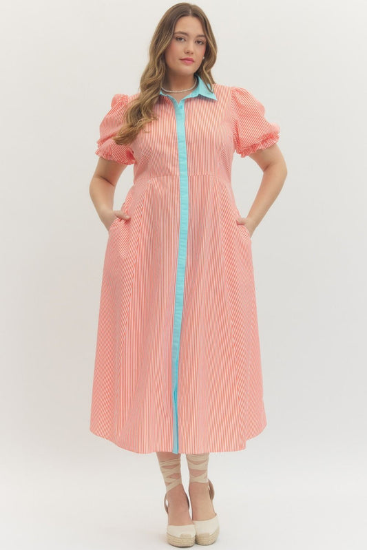 The Malia Striped Plus Size Dress