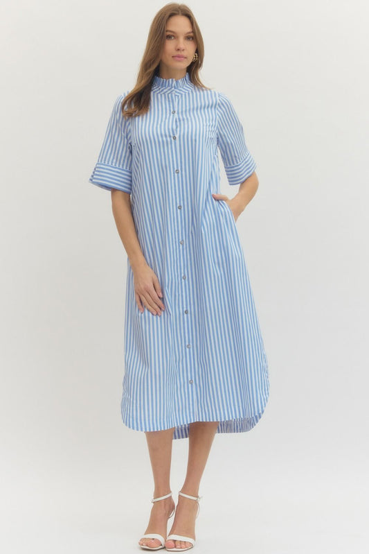 The Feagan Blue Striped Dress