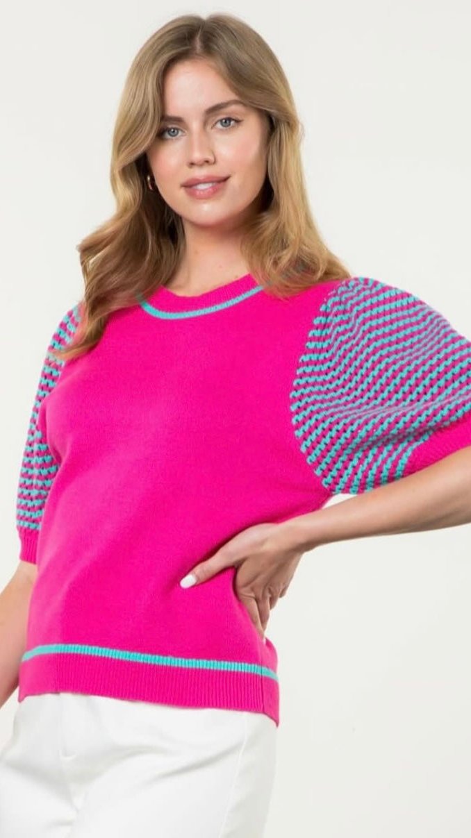 Belle Short Puff Sleeved Sweater