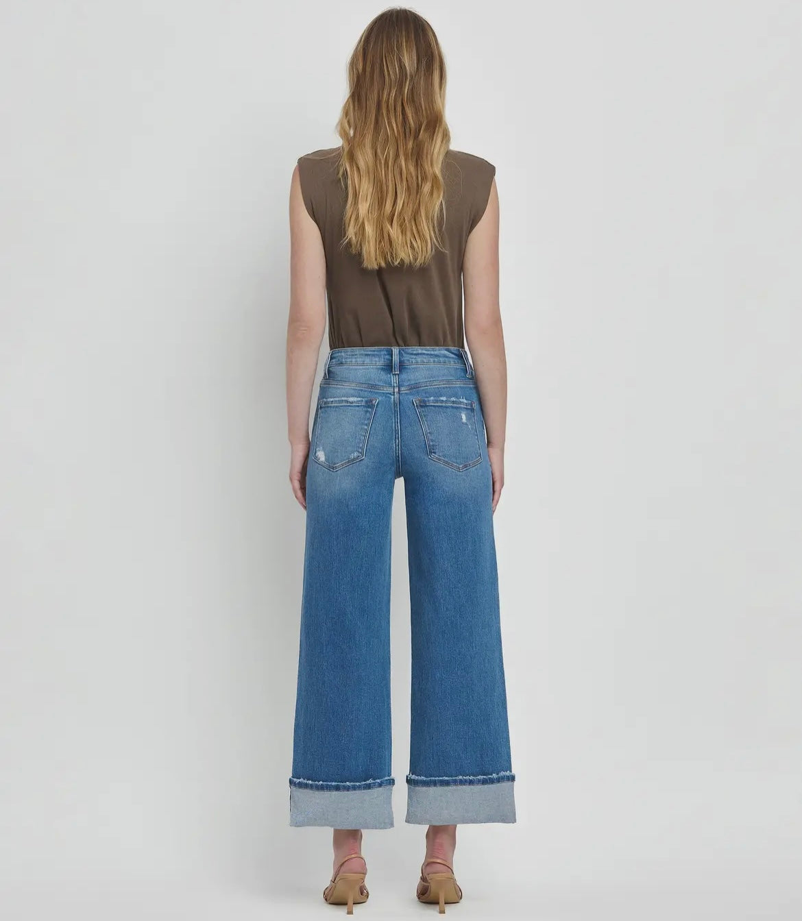 Flying Monkey High Rise Wide Cuff Jeans