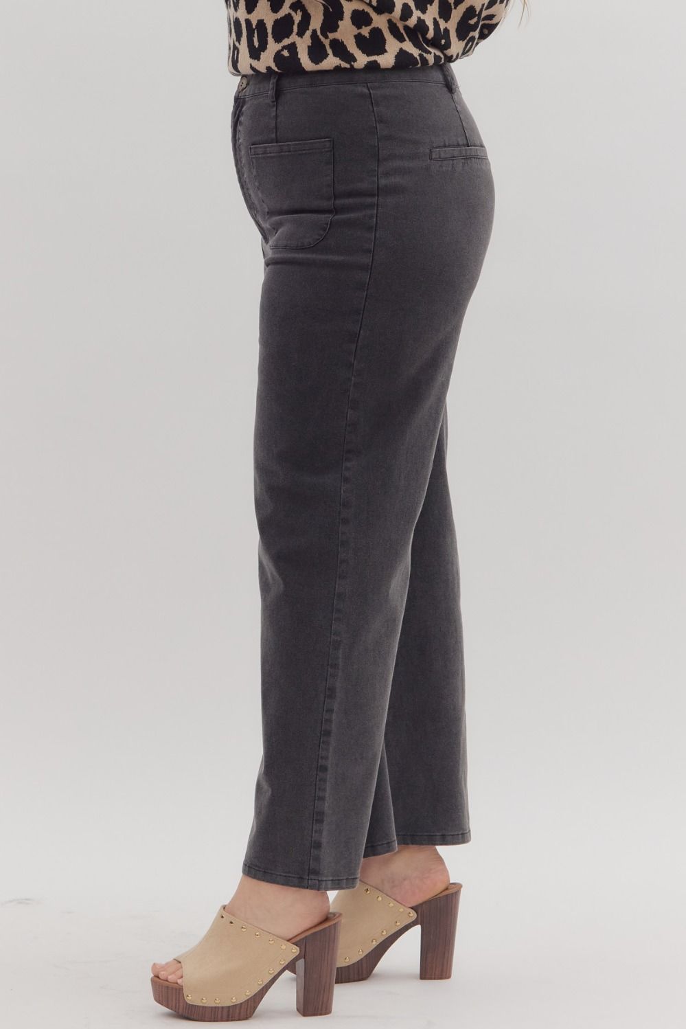 Entro Plus Size Patch Pocket Pants