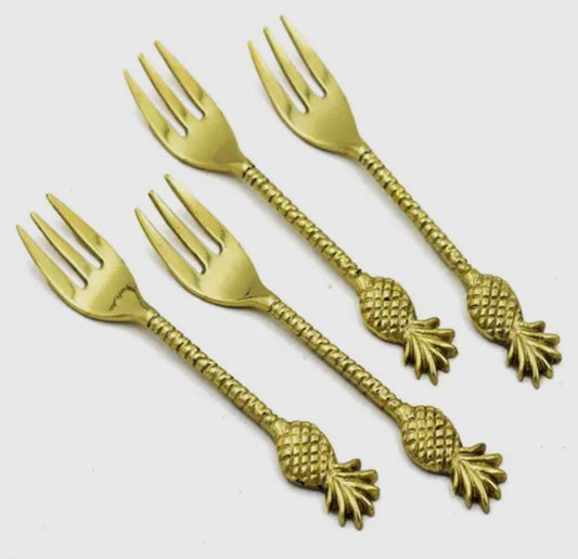 Gold Pineapple Serving Forks