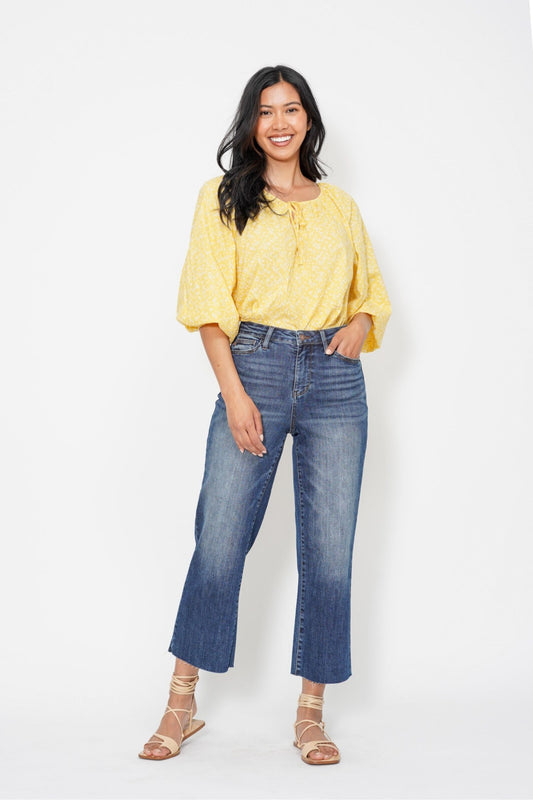 Judy Blue High Waist Cropped Wide Leg Jeans