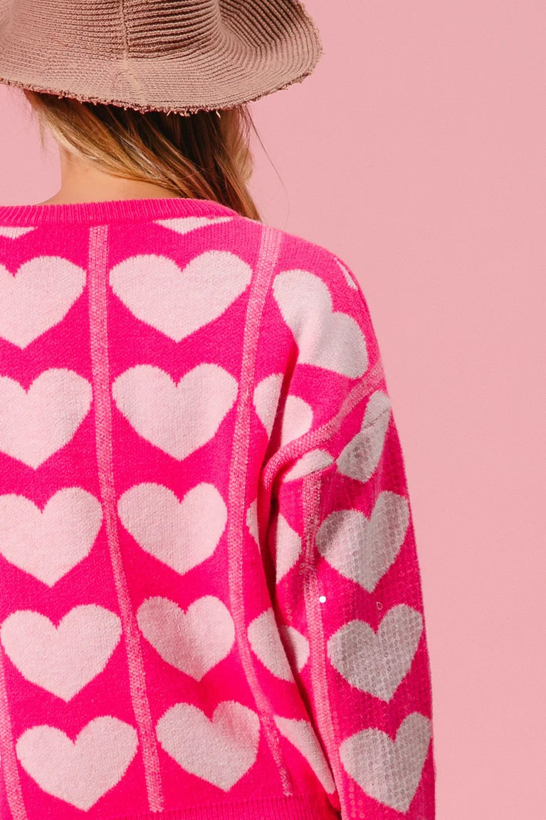 Hot Pink Valentine’s Day Sweater