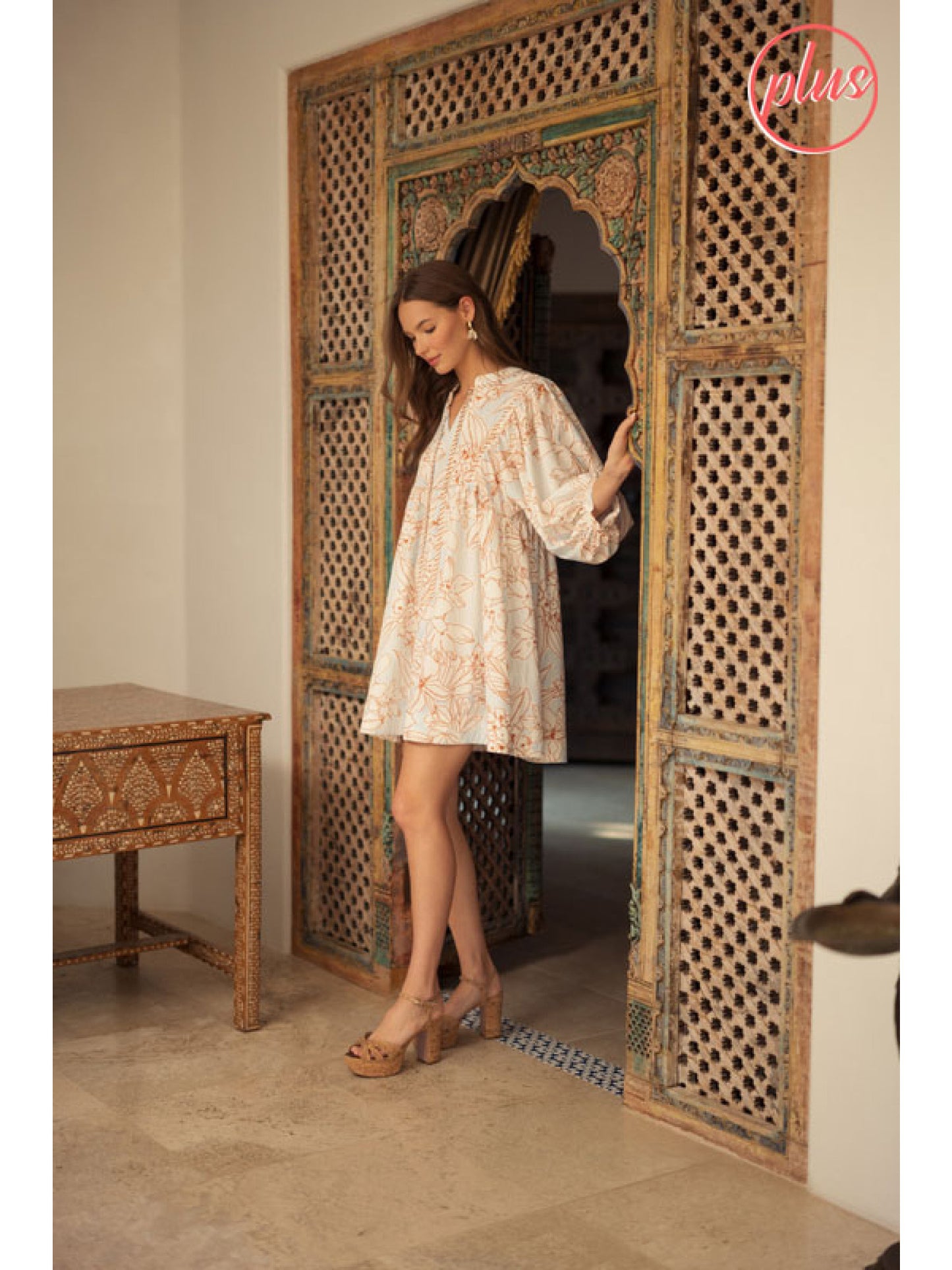 Apollo Toffee Print Plus Size Dress