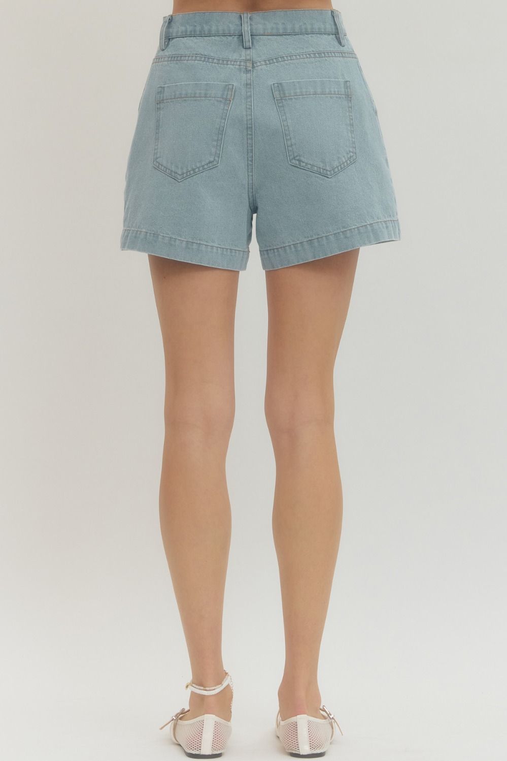 Entro Light Blue Denim Shorts