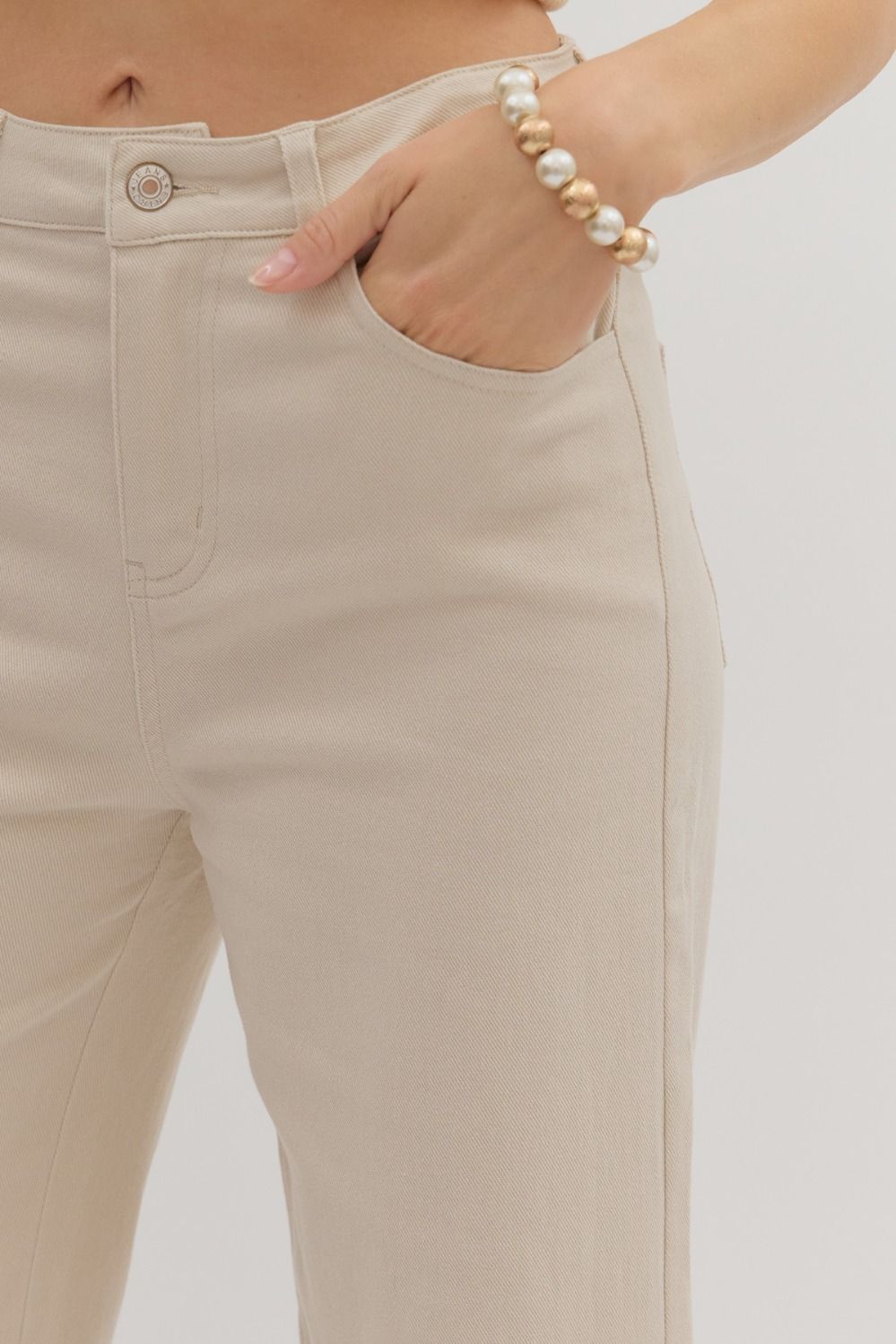 Entro Mid Rise Ankle Length Cuffed Pants