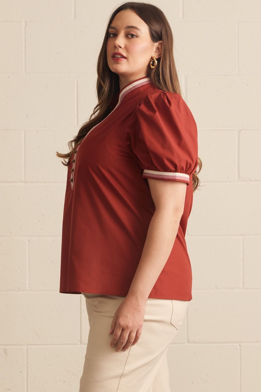 The Sheldon Rust Plus Size Top
