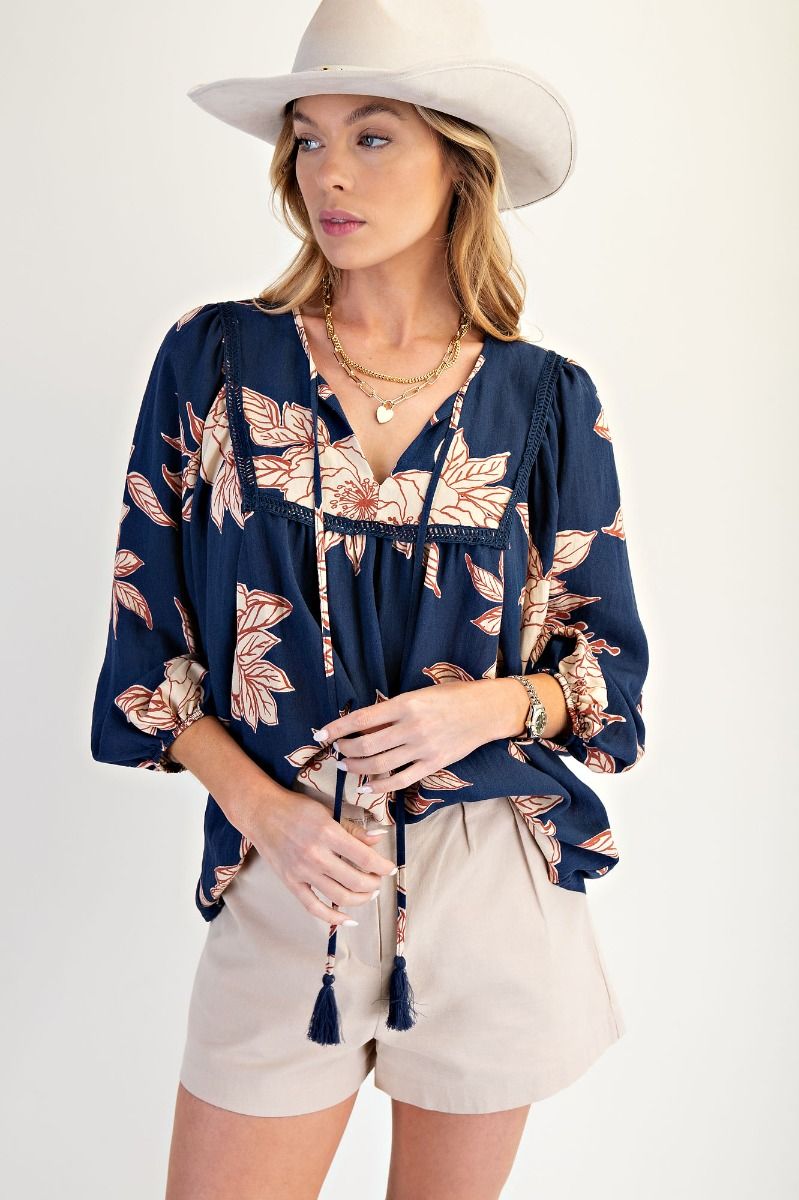 The Darcy Top (Plus Size Available in Navy)