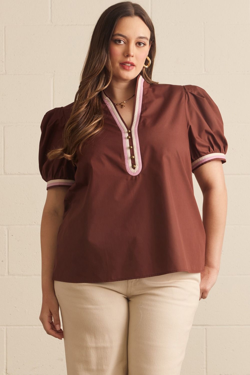 The Sheldon Chocolate Plus Size Top
