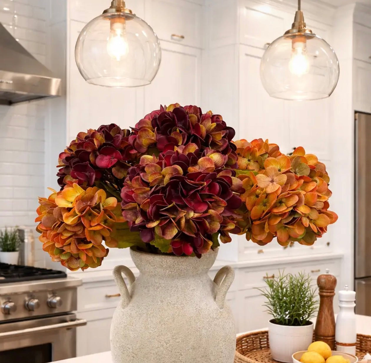 22” Real Touch Hydrangea (Large 6” Diameter Bloom)