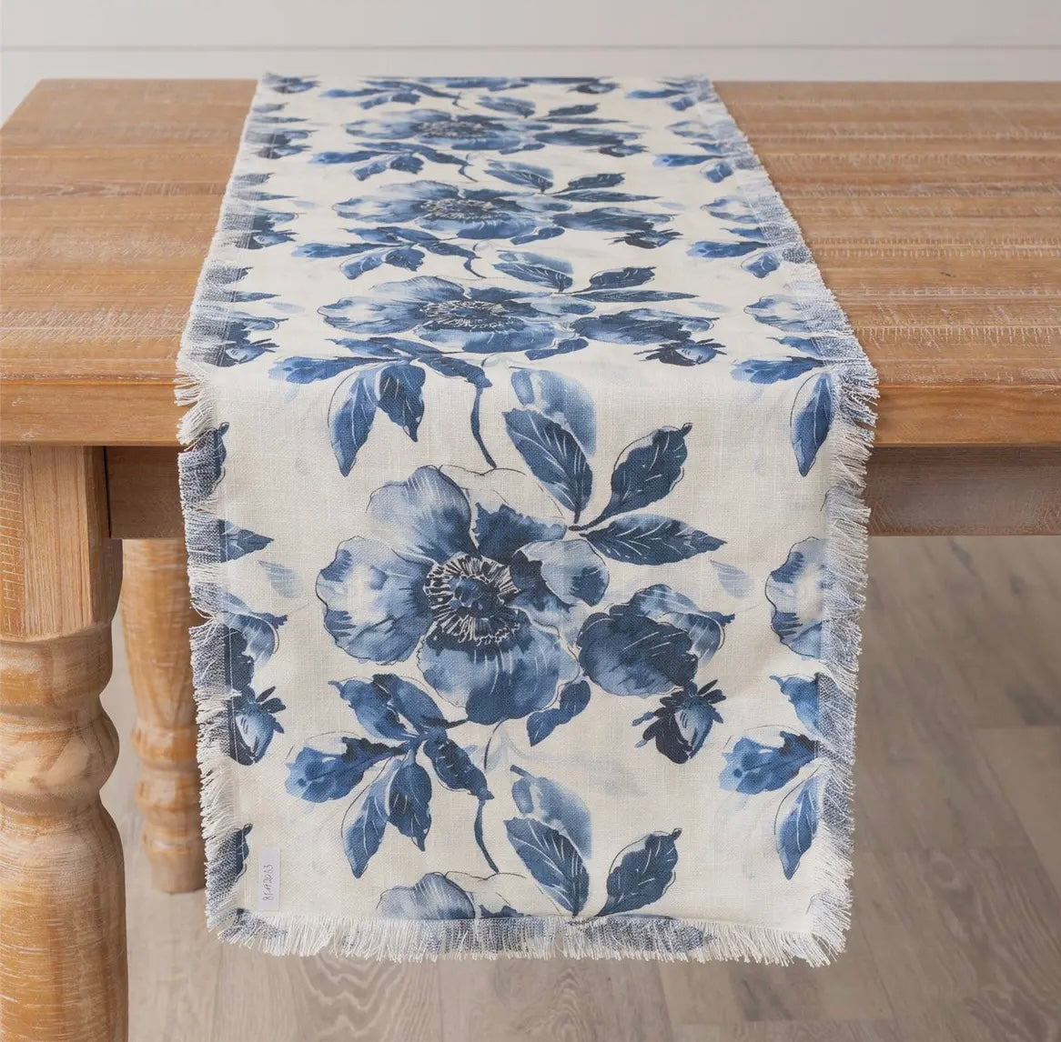 Blue and White Floral Table Runner