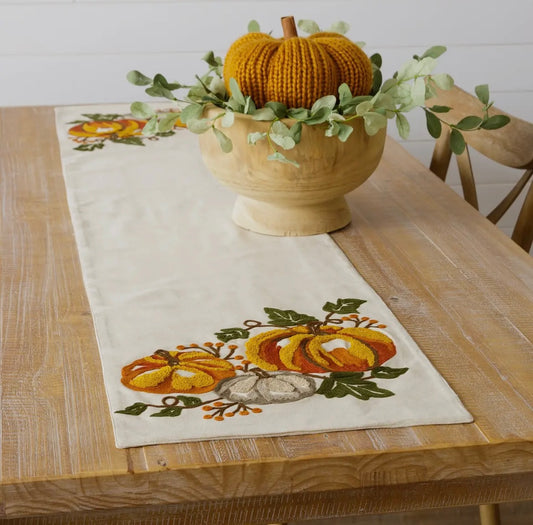 Embroidered Pumpkin Table Runner