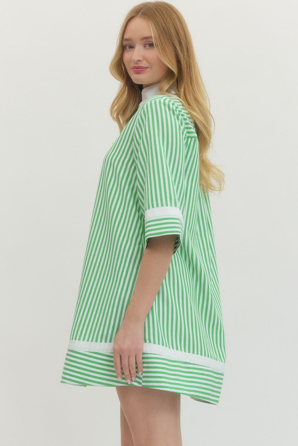 The Brandi Green Striped Dress