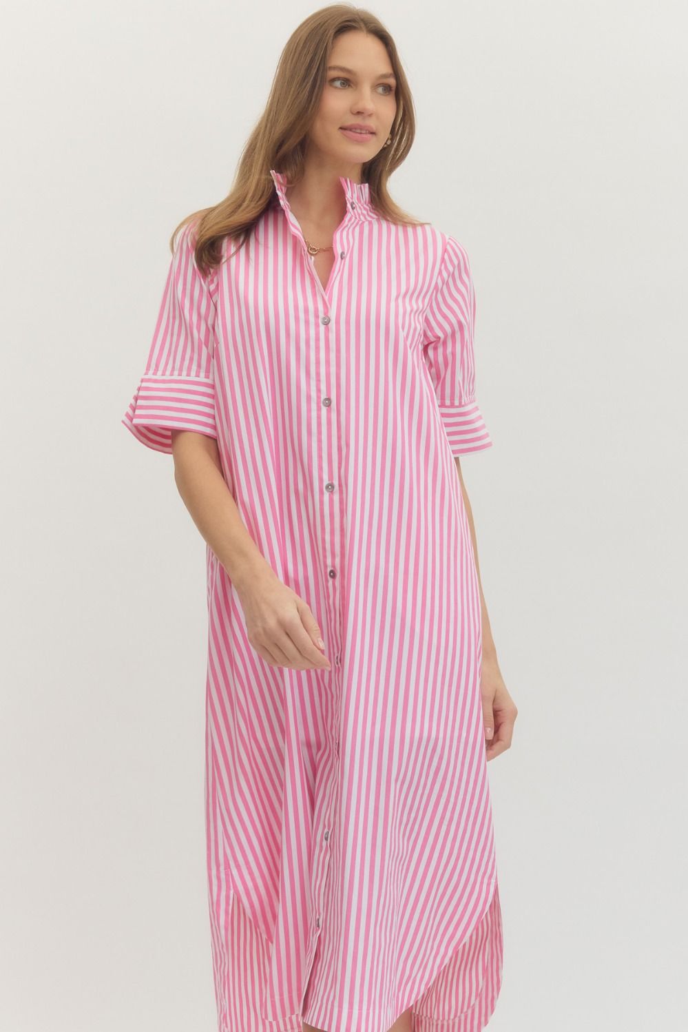 The Feagan Pink Striped Dress