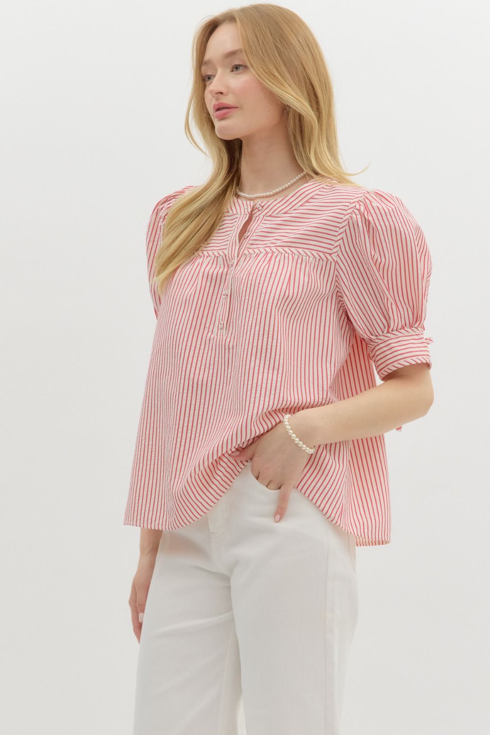 Everly Red Striped Top