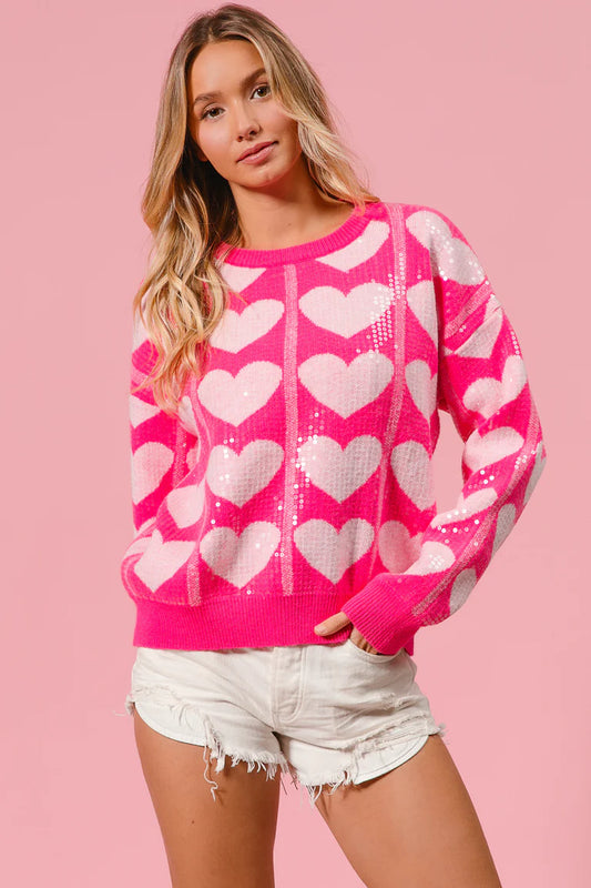 Hot Pink Valentine’s Day Sweater
