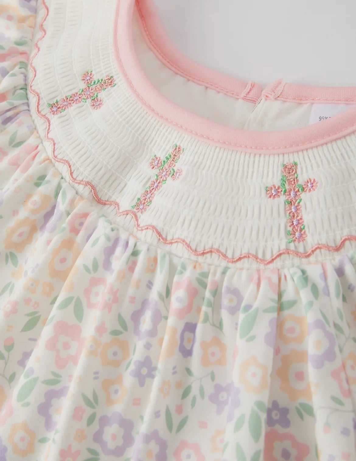 Rylee Faith Colorful Cross Embroidered Dress