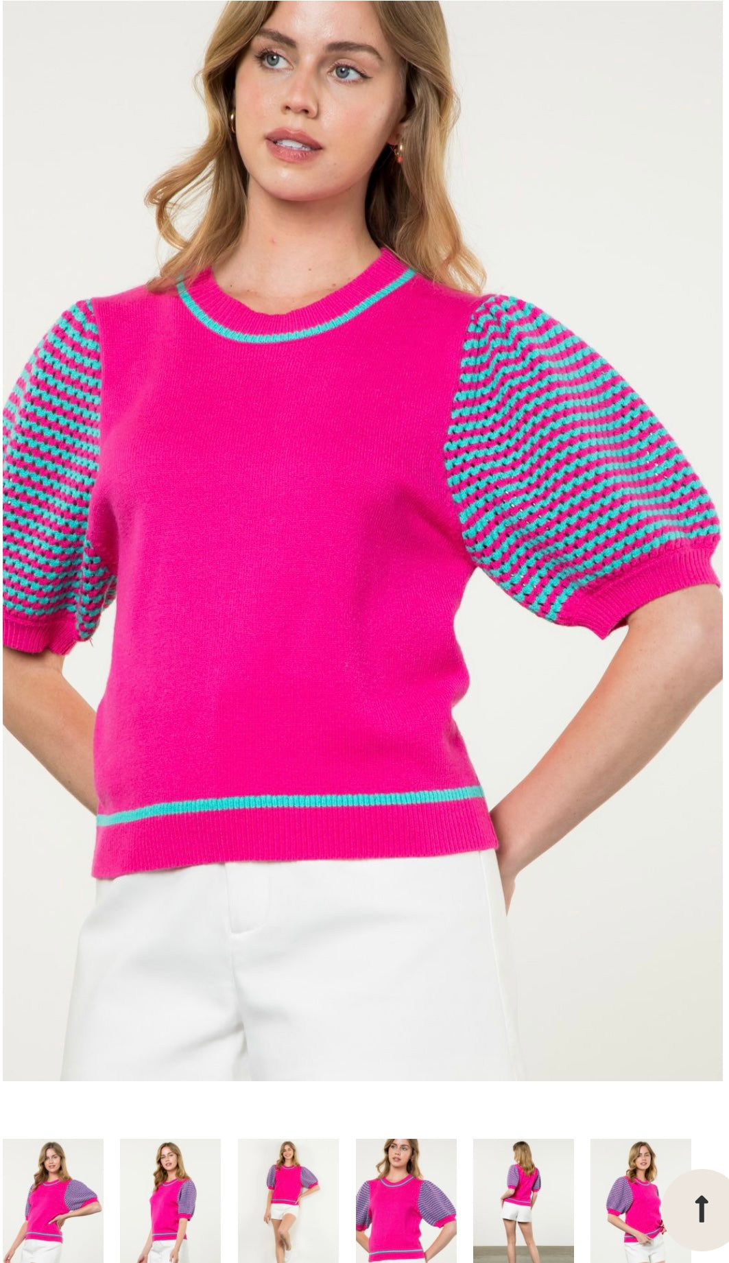 Belle Short Puff Sleeved Sweater