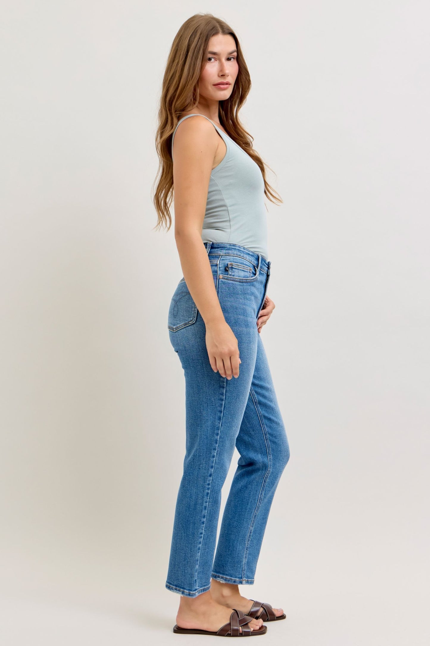 Judy Blue High Waist Ankle Length Straight Jeans
