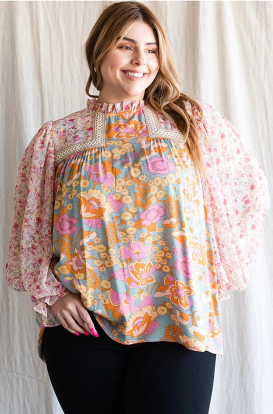 Stephanie Plus Size Floral Top