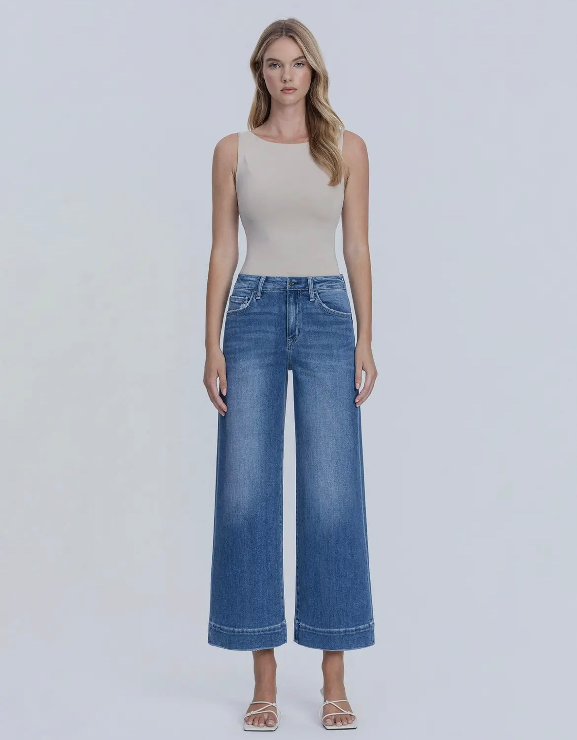 Flying Monkey High Rise Crop Wide Trouser Jeans