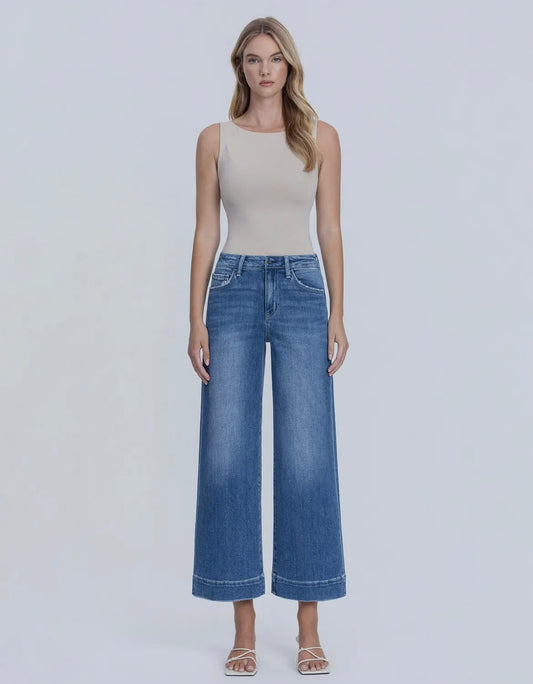 Flying Monkey High Rise Crop Wide Trouser Jeans