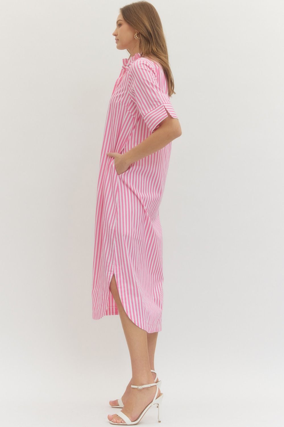 The Feagan Pink Striped Dress