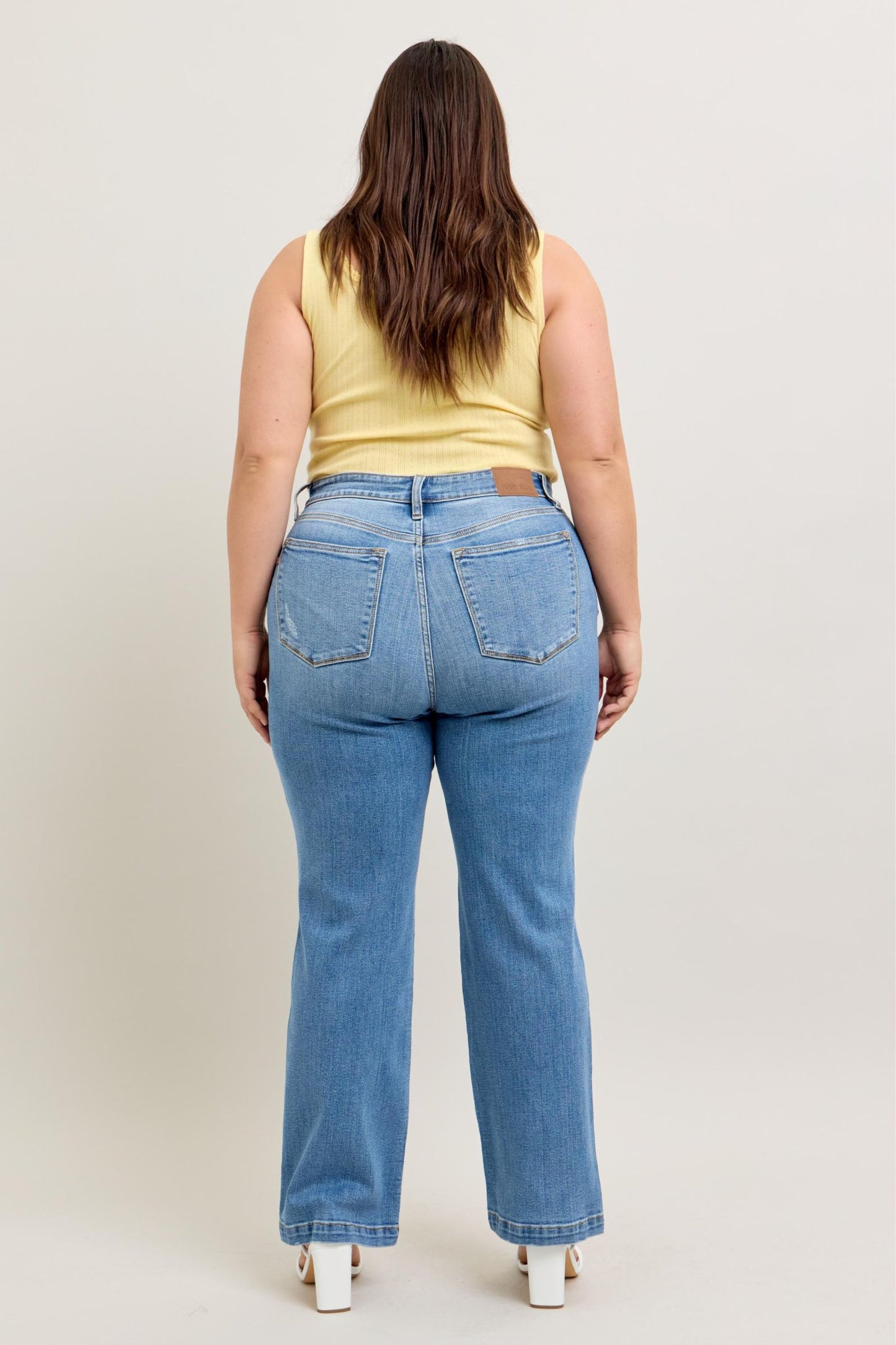 Judy Blue High Waist Trouser Style Straight Fit Plus Size Jeans