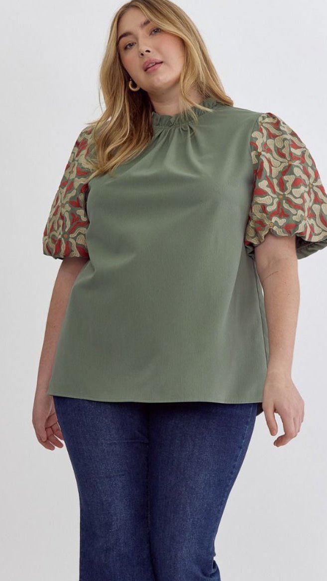 Sadie Artichoke Plus Size Top