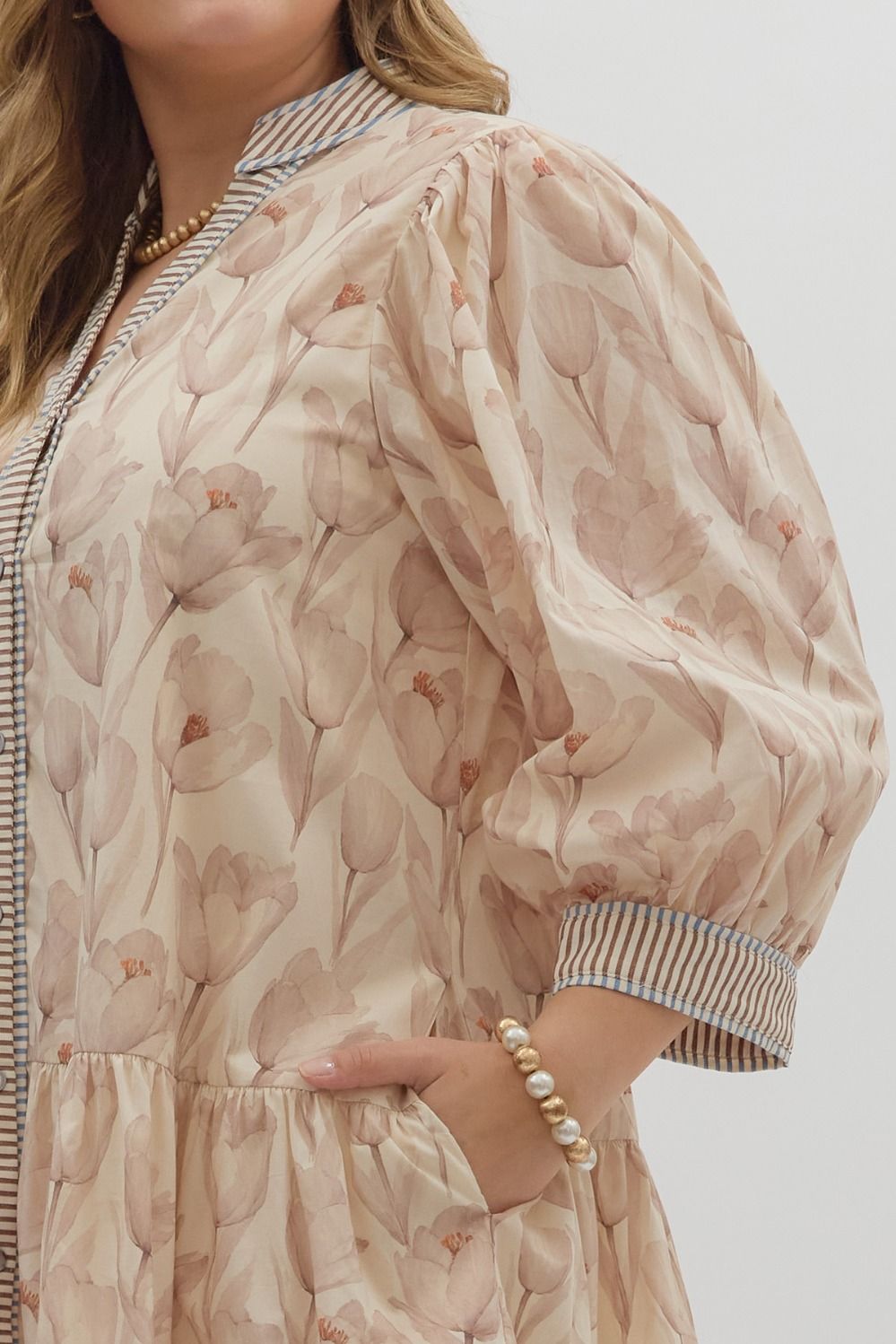 Charlie Ecru Plus Size Mini Dress