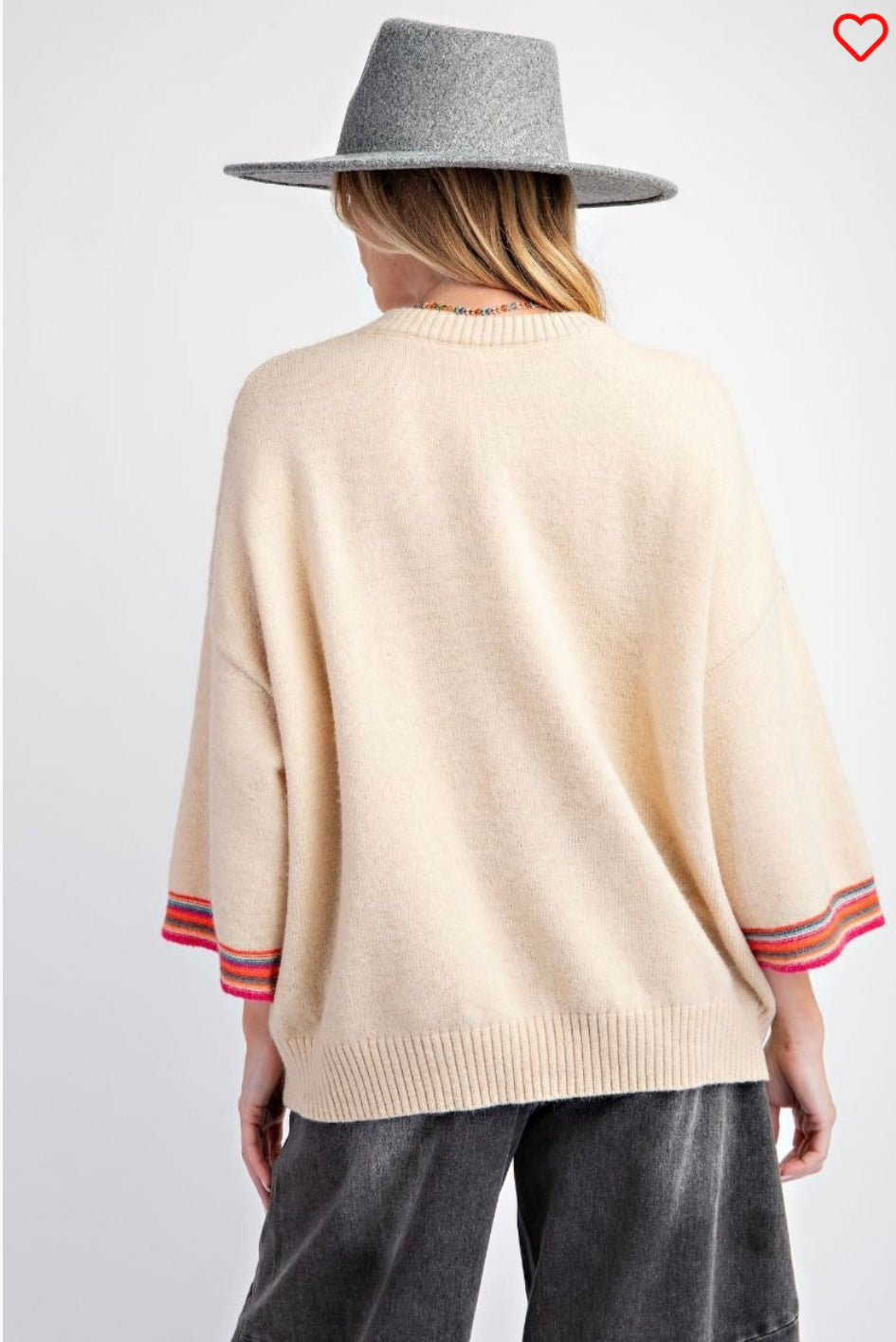 Daisy 3/4 Sleeve Sweater (Plus Size Also Available)