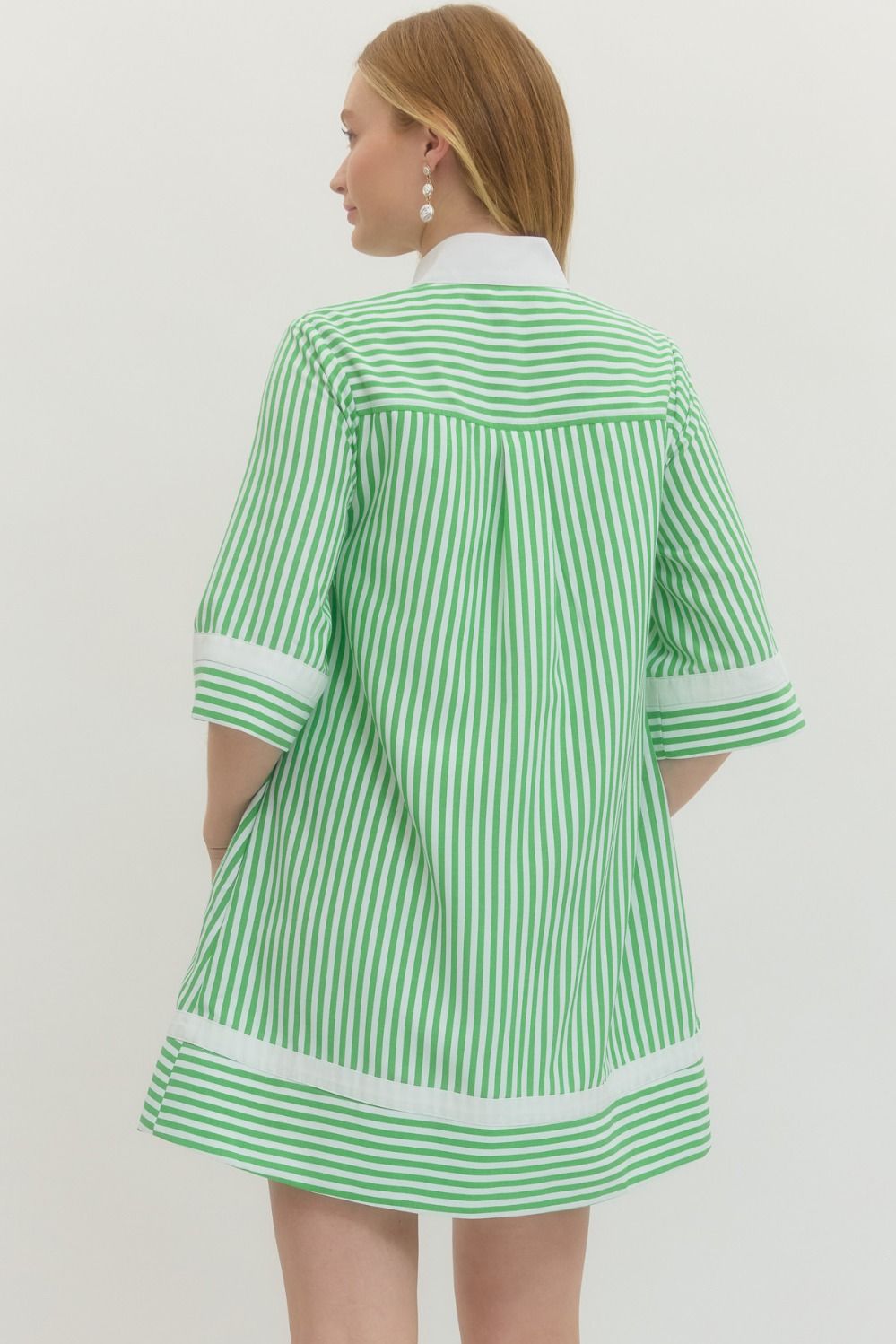 The Brandi Green Striped Dress