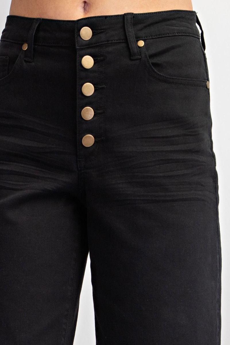 Easel Button Fly Twill Wide Bottom Pants