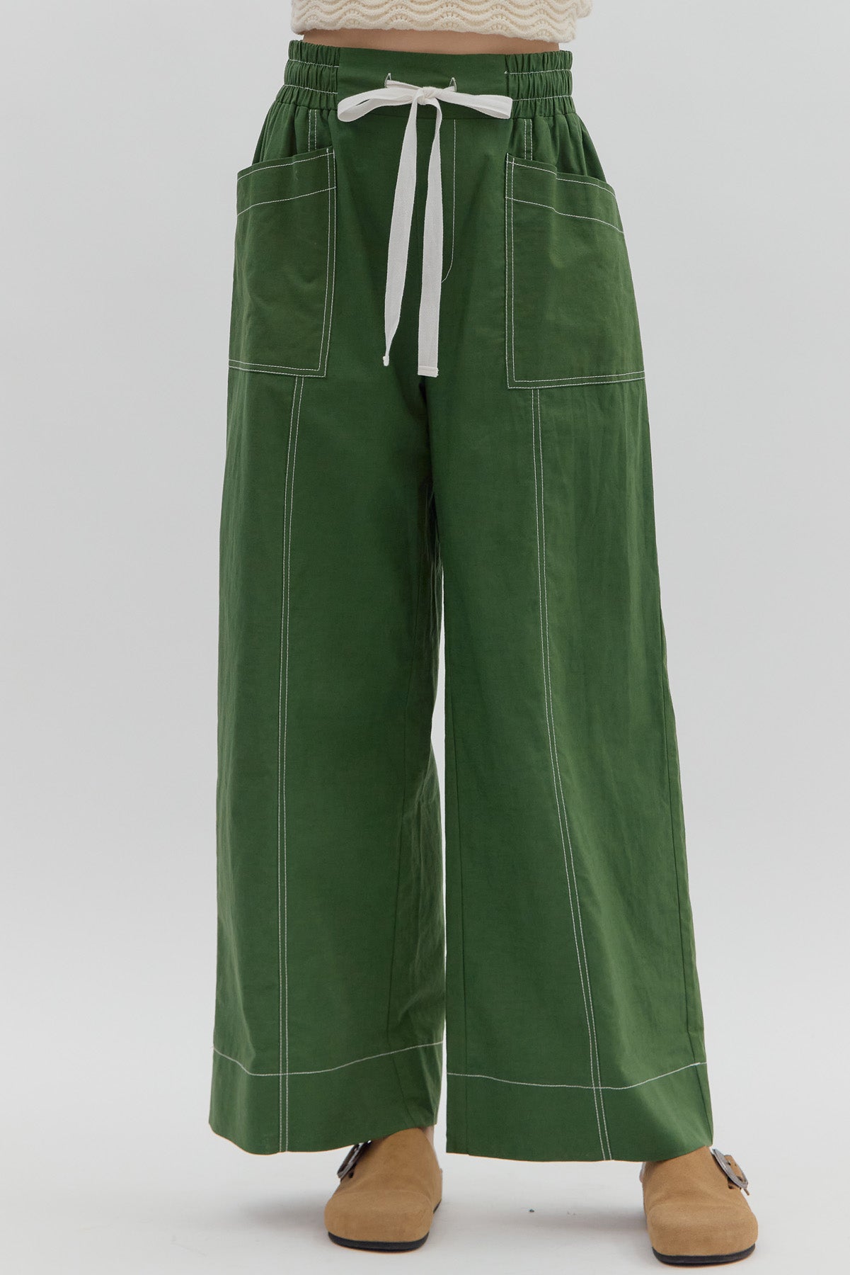 Entro Drawstring Wide Leg Pants
