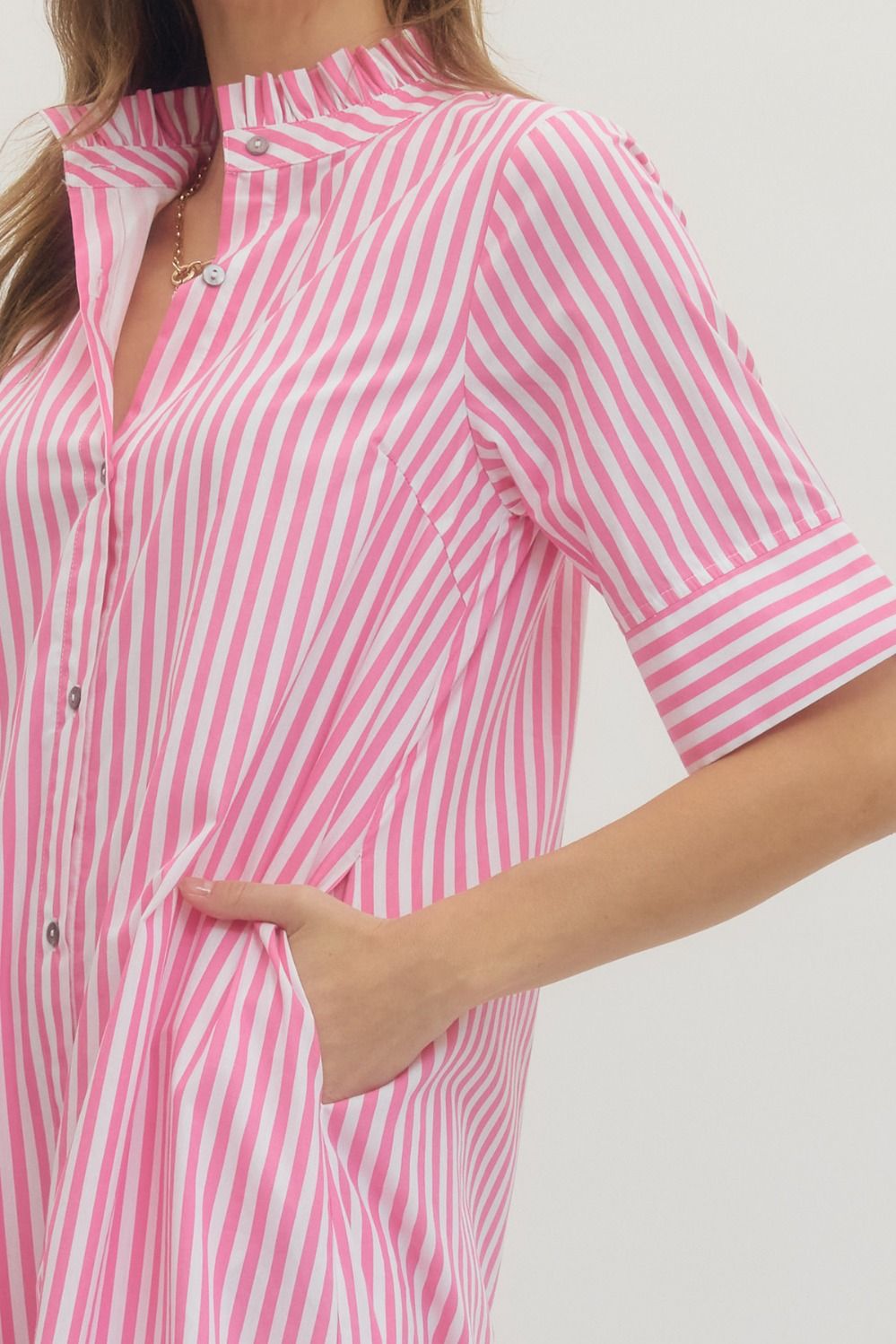 The Feagan Pink Striped Dress