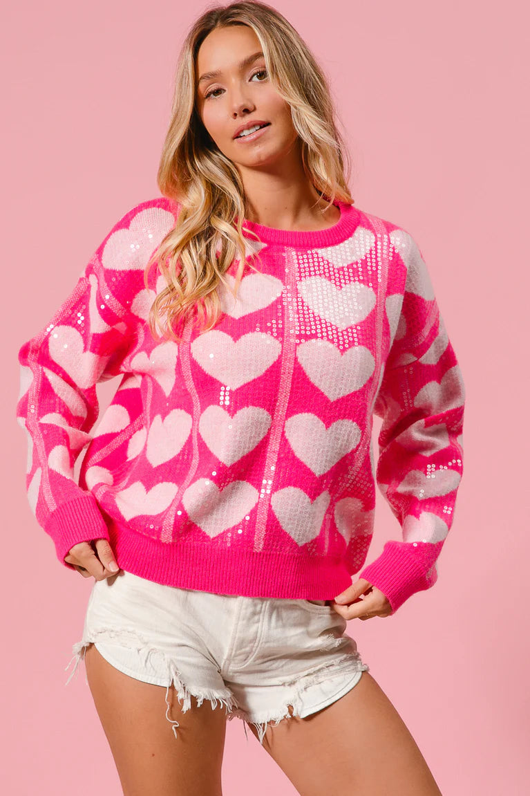 Hot Pink Valentine’s Day Sweater