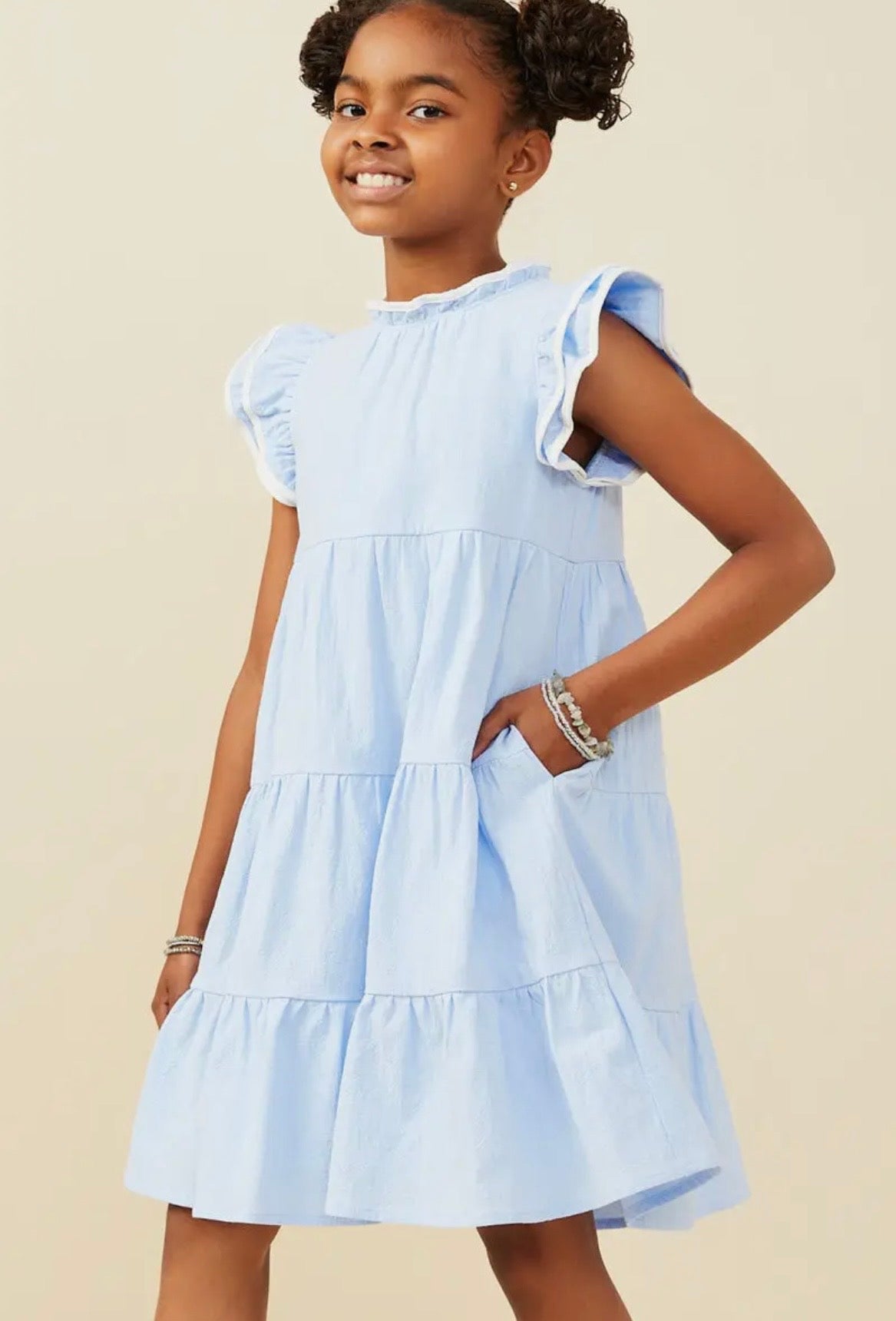 Hayden Tiered Flutter Sleeve Dress