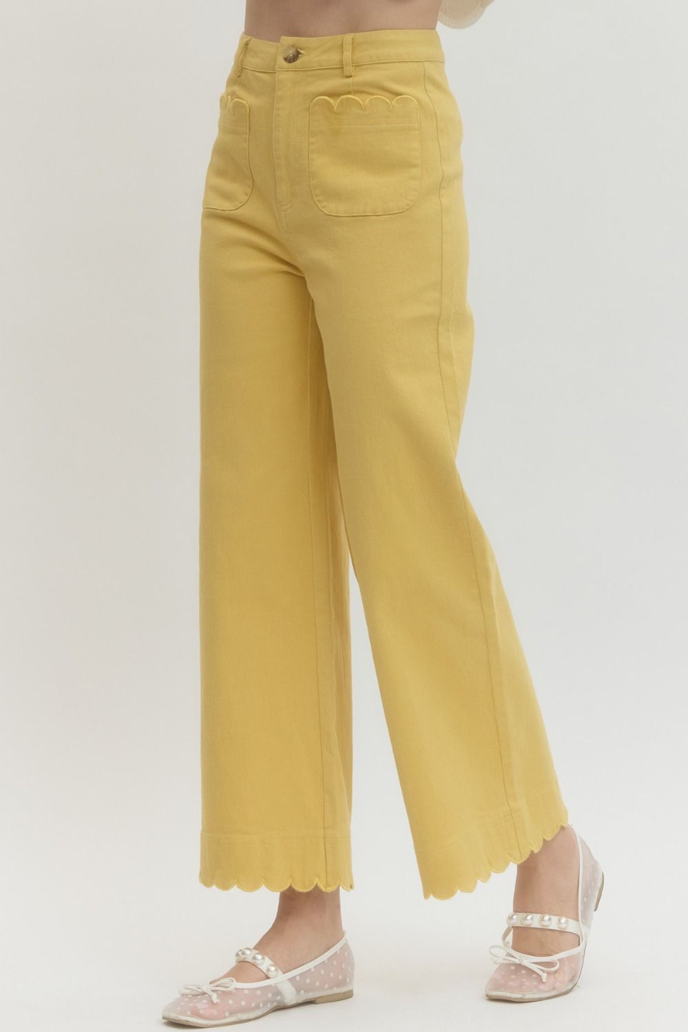 Entro Scallop Trimmed Pants