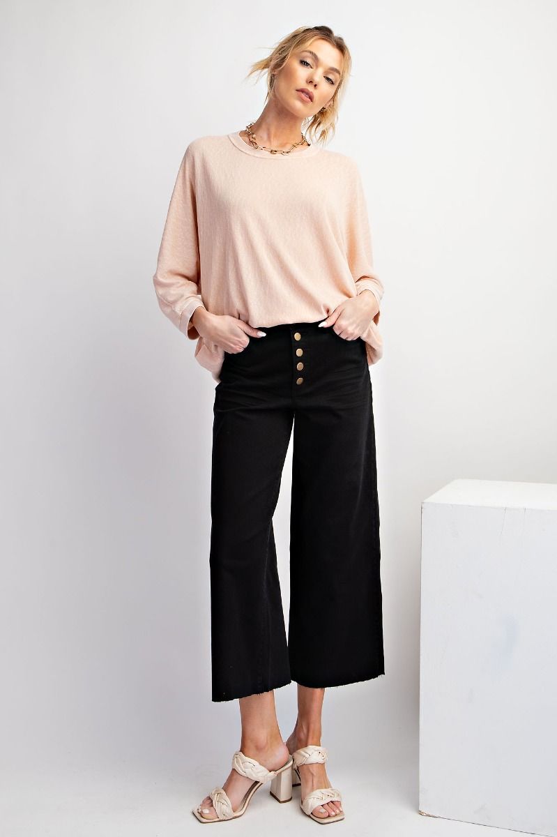 Easel Button Fly Twill Wide Bottom Pants