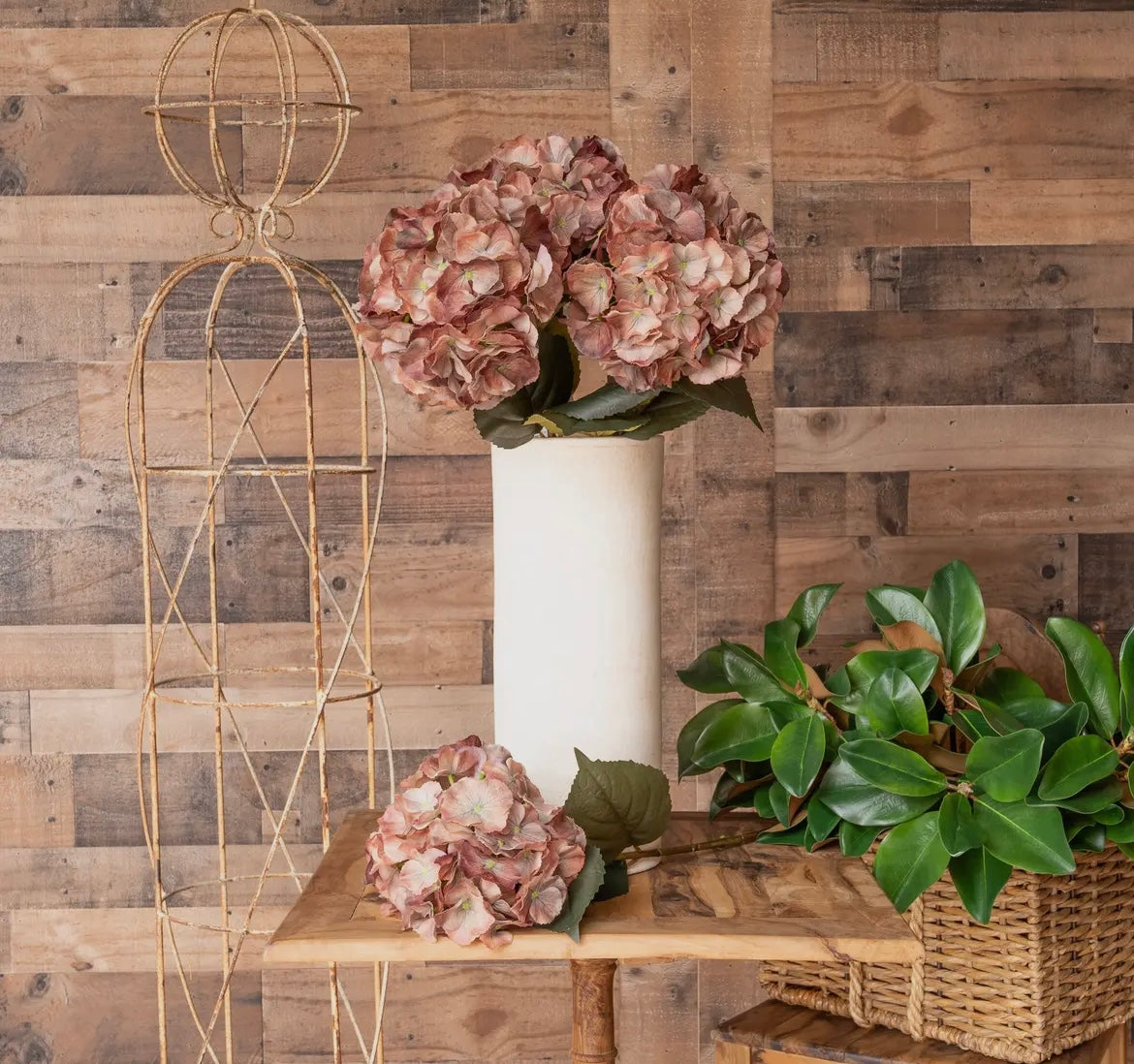 Oversized Gold Honey Real Touch Hydrangea 29” Stem
