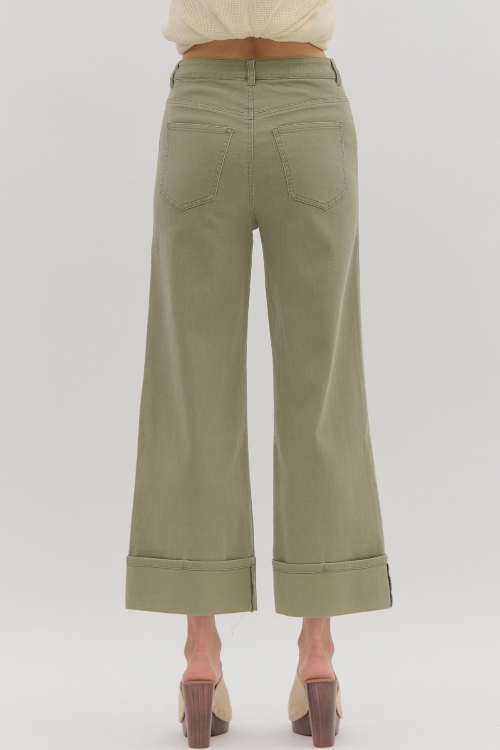 Entro Mid Rise Ankle Length Cuffed Pants